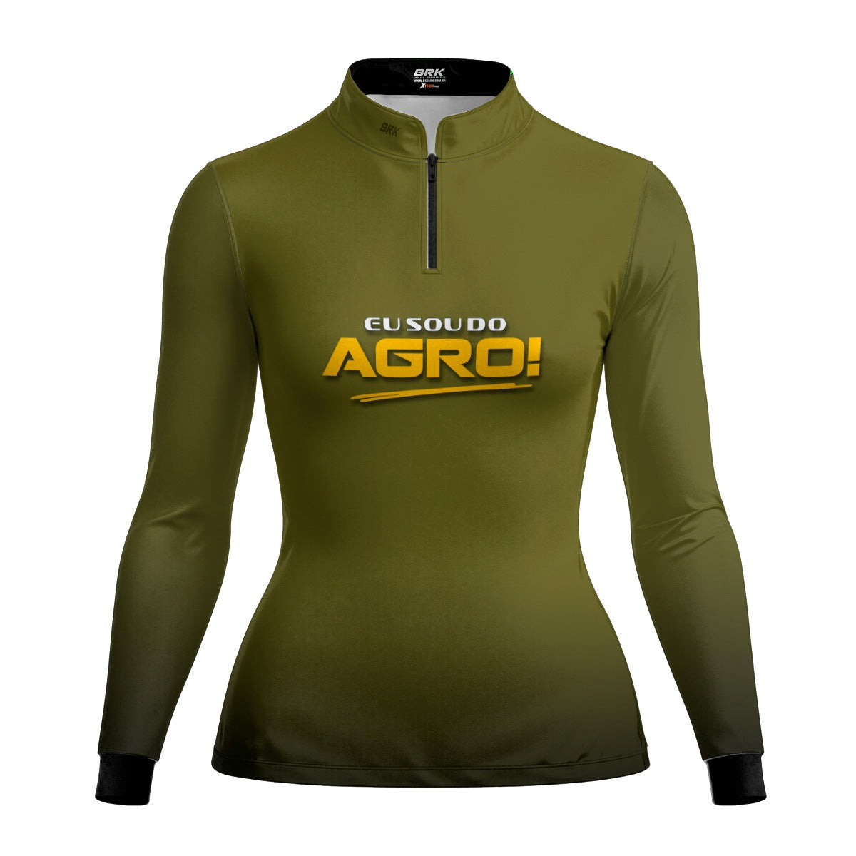 Camisa Agro Feminina Brk Eu Sou Do Agro Clean Verde Musgo com Proteção Solar UV50+ - Brk Agro
