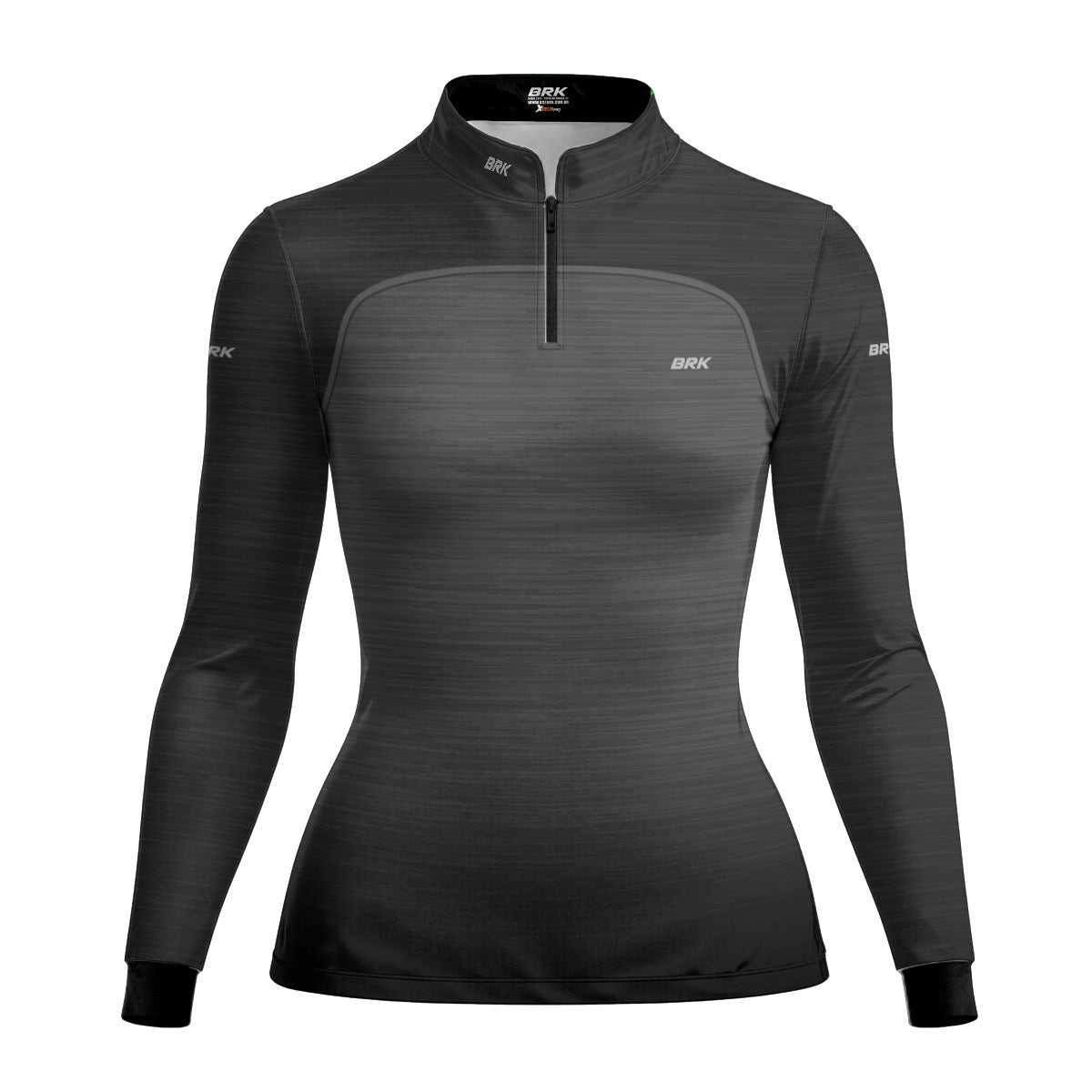 Camisa Agro Feminina Brk Mescla Preto Cinza com Proteção Solar UV50+ - Brk Agro