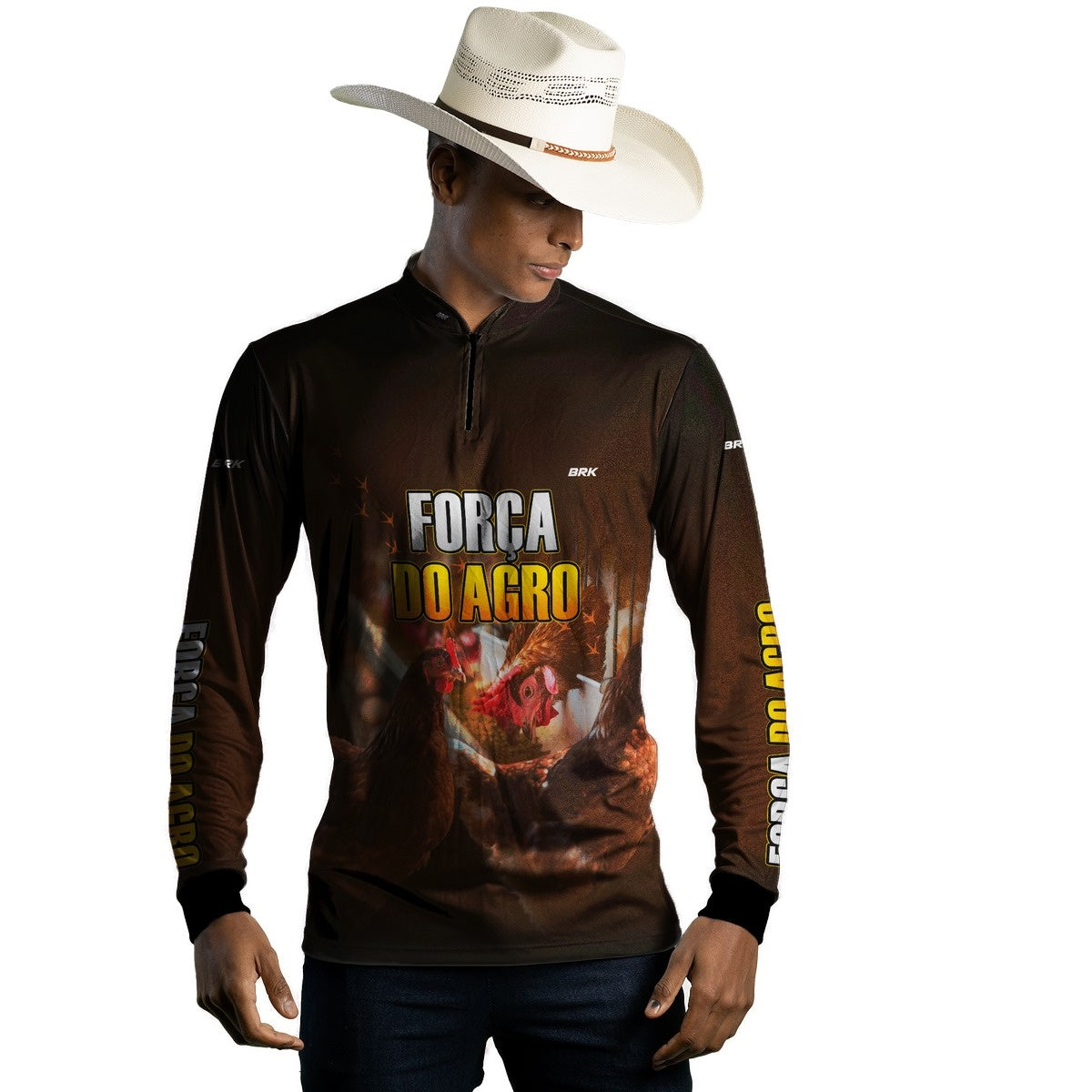 Camisa Agro Brk A Força do Agro Produtor de Frango com UV50+ - Brk Agro