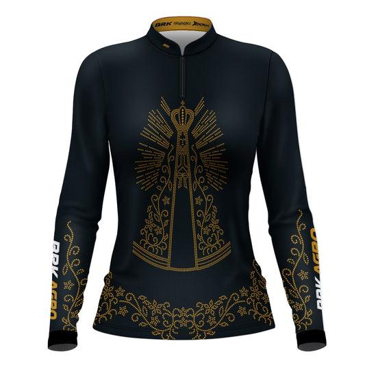 Camisa Agro Brk Feminina Nossa Senhora Strass com Proteção Solar UV50+ - Brk Agro
