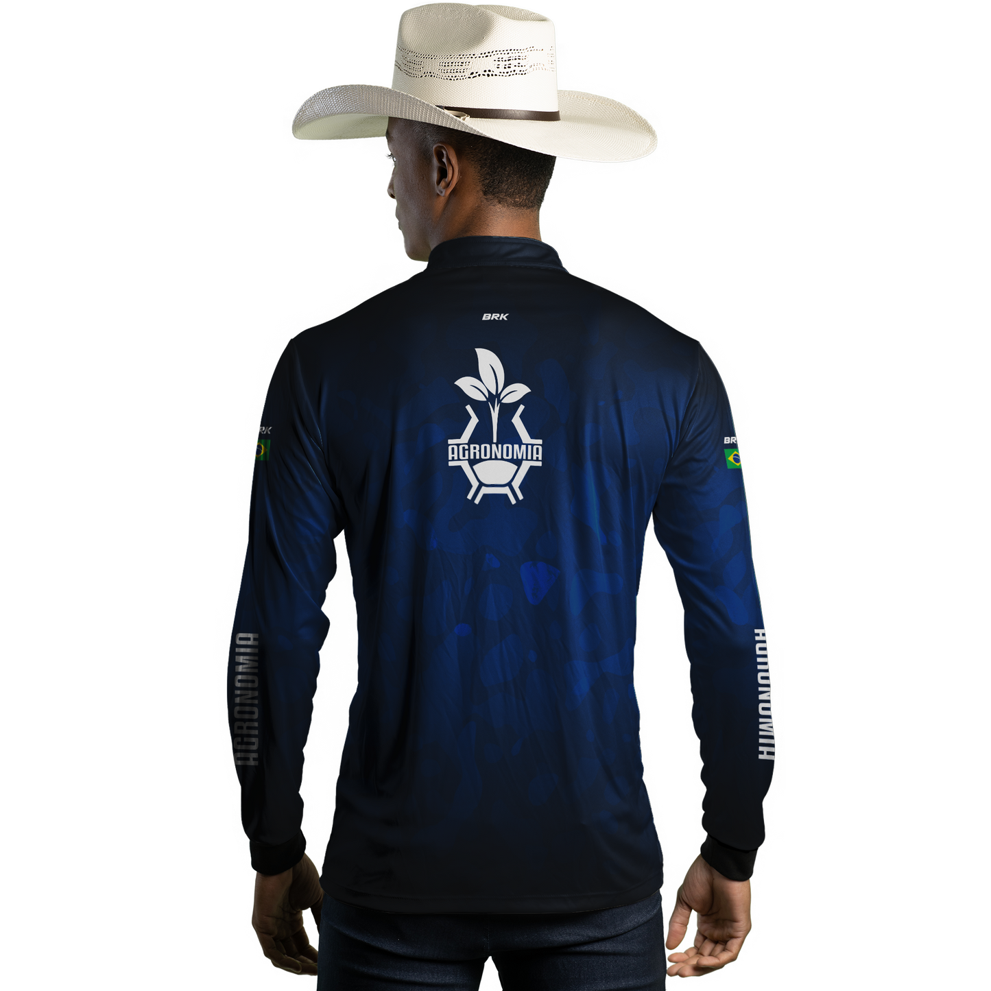 Camisa Agro Brk Azul Símbolo Agronomia com UV50+ - Brk Agro