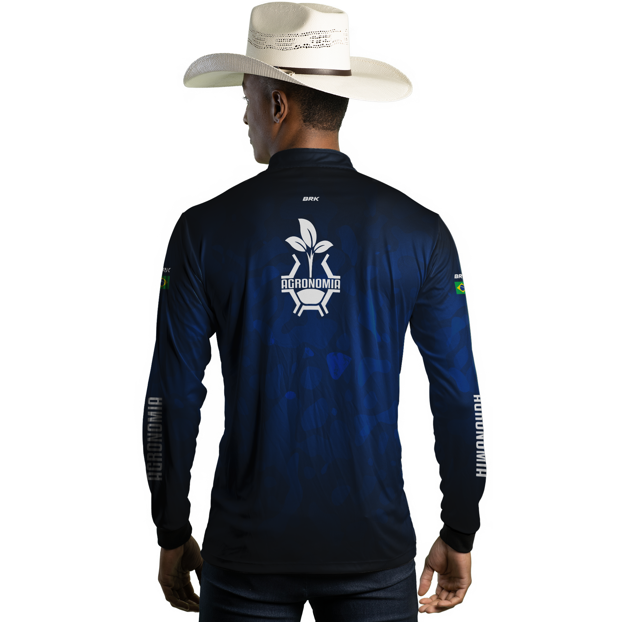 Camisa Agro Brk Azul Símbolo Agronomia com UV50+ - Brk Agro
