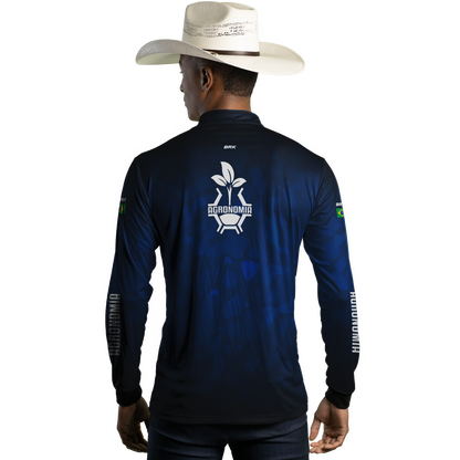 Camisa Agro Brk Azul Símbolo Agronomia com UV50+ - Brk Agro
