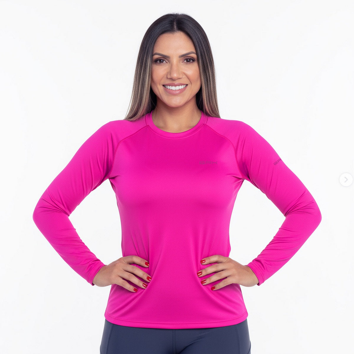 Camisa Segunda Pele Brk Clean Rosa Neon com Proteção UV50 - Brk Agro