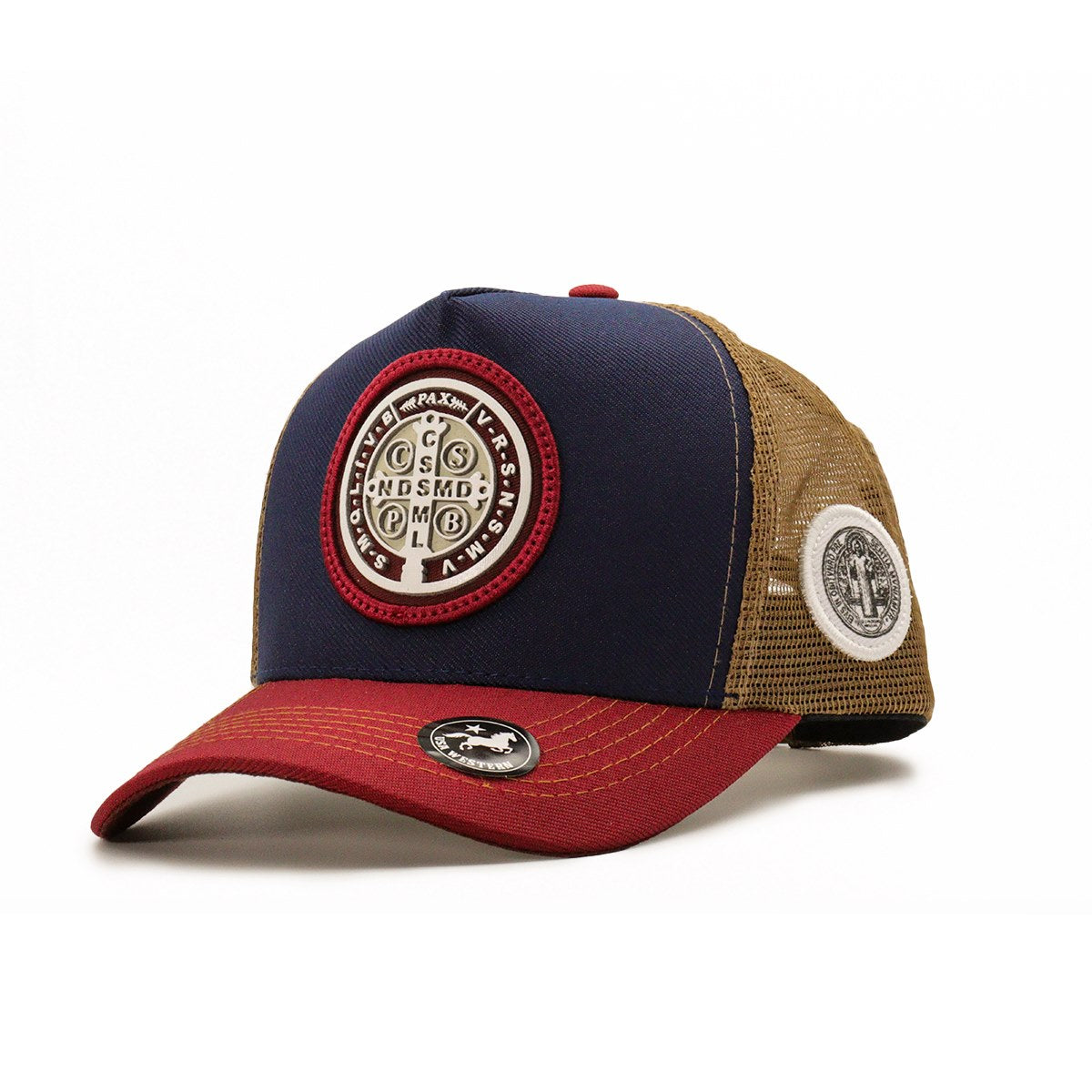 KIt 1 Boné Trucker Agro São Bento + 1 Camisa Agro Brk Medalhão de São bento Cavalo com Proteção Solar UV50+ - Brk Agro