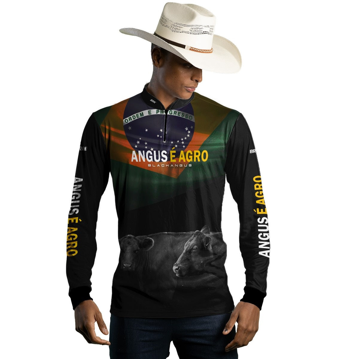 Camisa Agro Brk Angus é Agro Brasil com Proteção Solar UV50+ - BRK AGRO