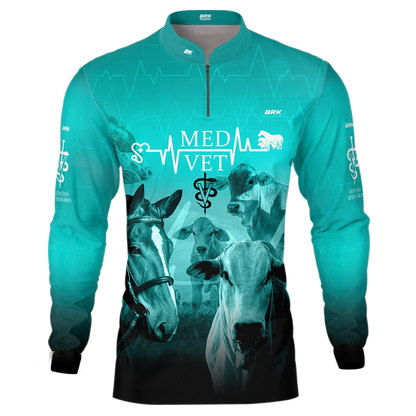 Camisa Agro Brk Medicina Veterinária Azul com UV50+ - BRK AGRO