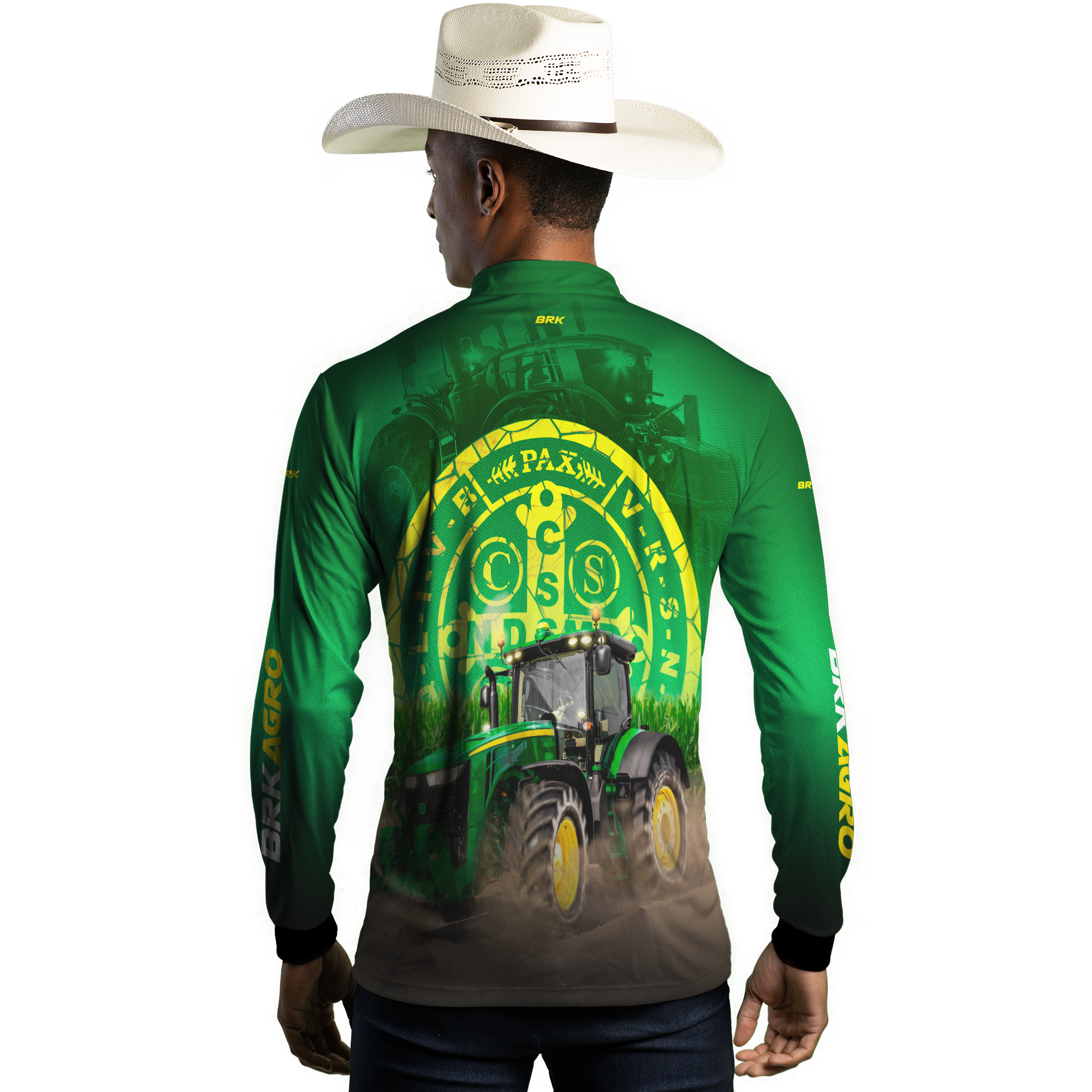 Camisa Agro Brk Trator São Bento Verde com Proteção Solar UV50+ - BRK AGRO