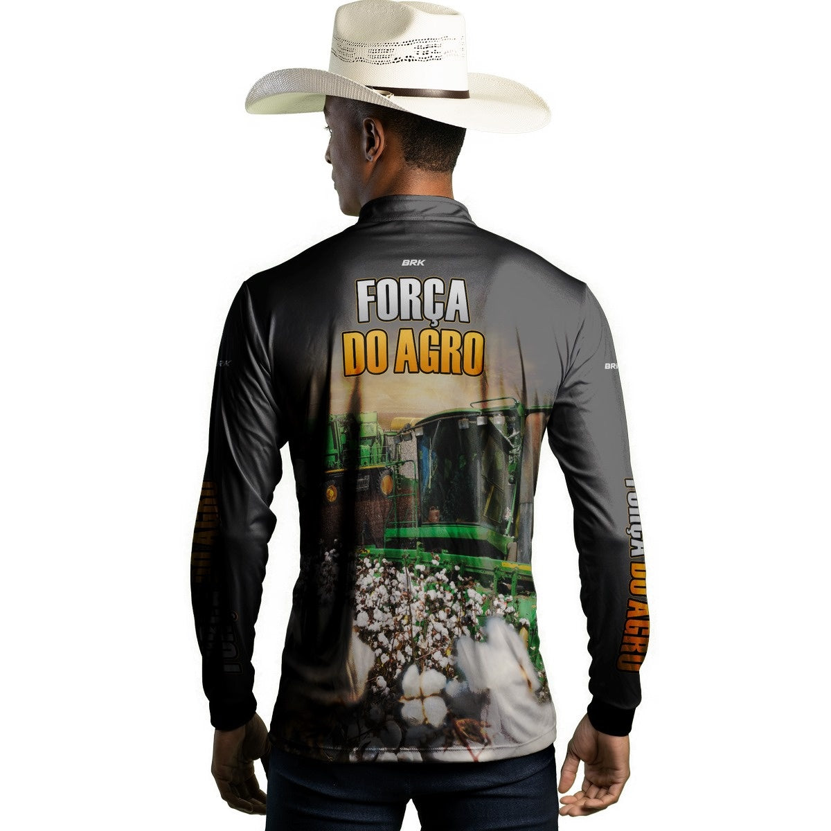 Camisa Agro Brk A Força do Agro Produtor de Algodão com Proteção Solar UV50+ - Brk Agro