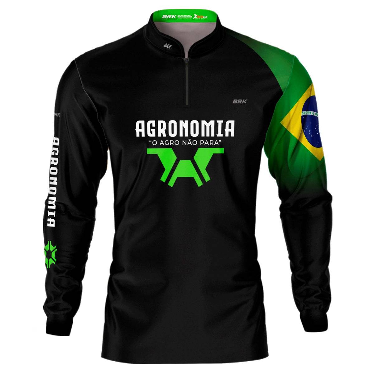 Camisa Agro Brk Agronomia Preta com Proteção UV50+ - Brk Agro