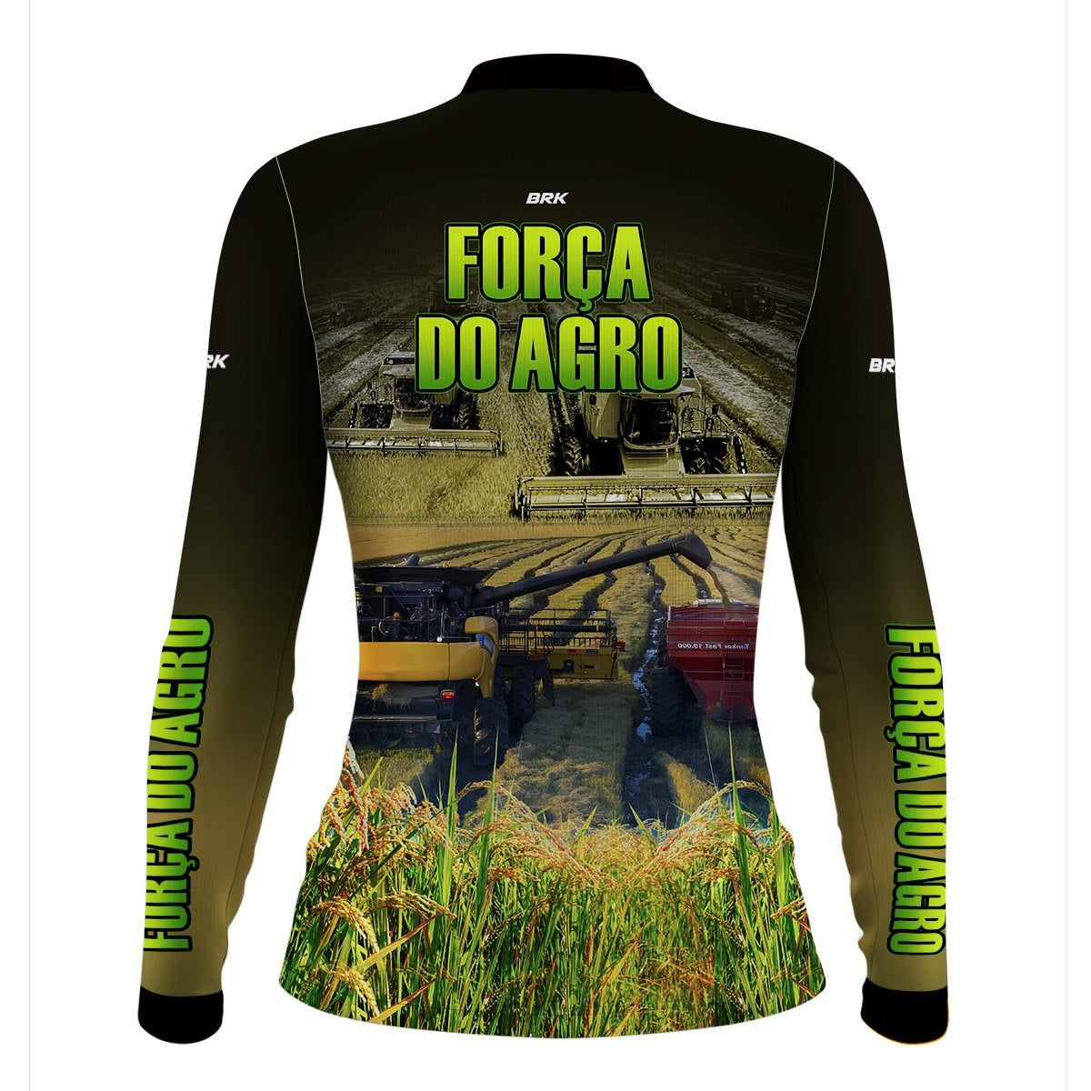 Camisa Agro Brk A Força do Agro Produtor de Arroz com Proteção Solar UV50+ - Brk Agro