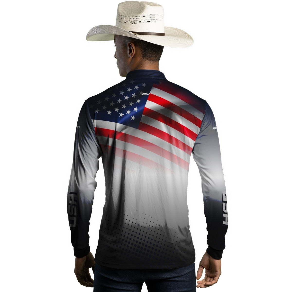 Camisa Agro Brk Branca Estados Unidos com Proteção Solar UV50+ - BRK AGRO