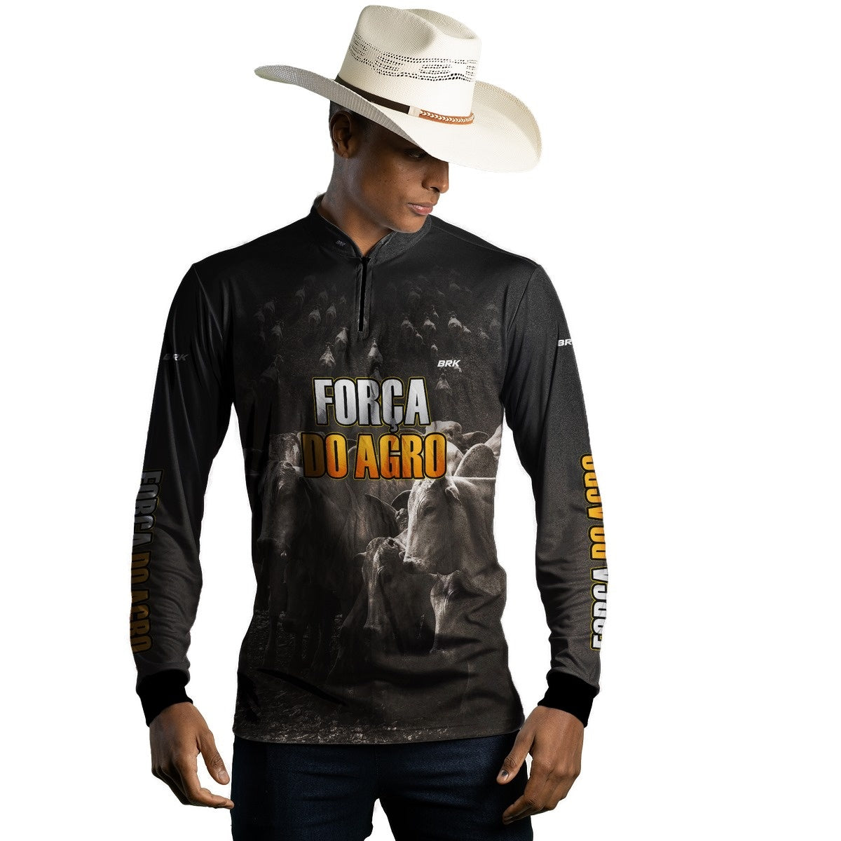 Camisa Agro Brk Força do Agro Criação de Bovinos com UV50+ - Brk Agro