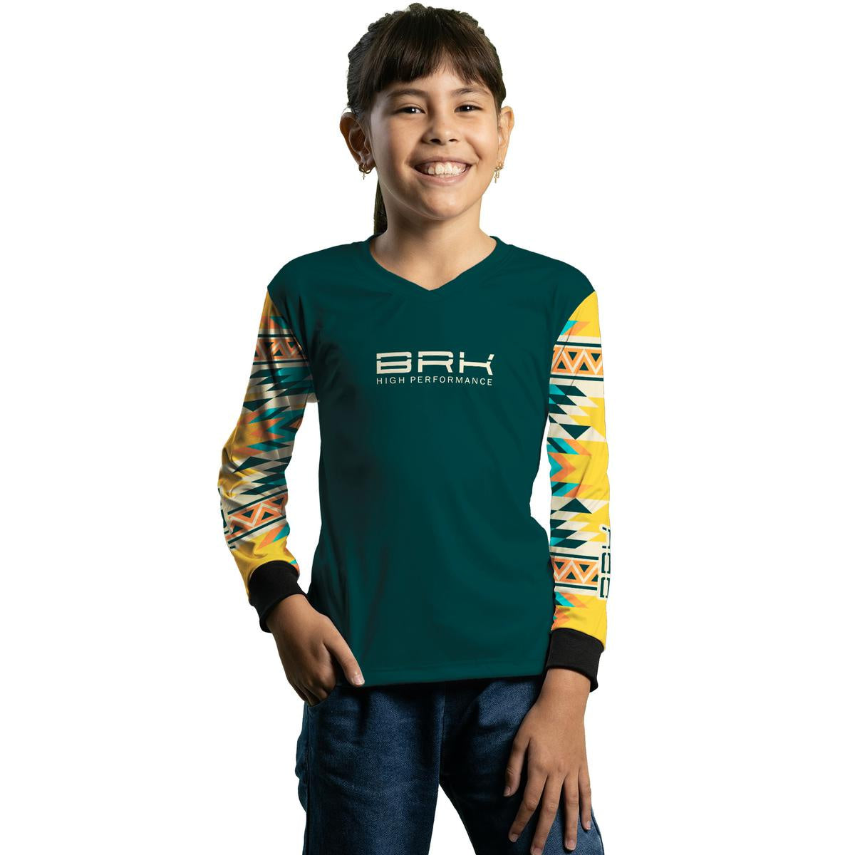 Camisa Agro Brk Feminina Geométrica com Proteção Solar UV50+ - Brk Agro