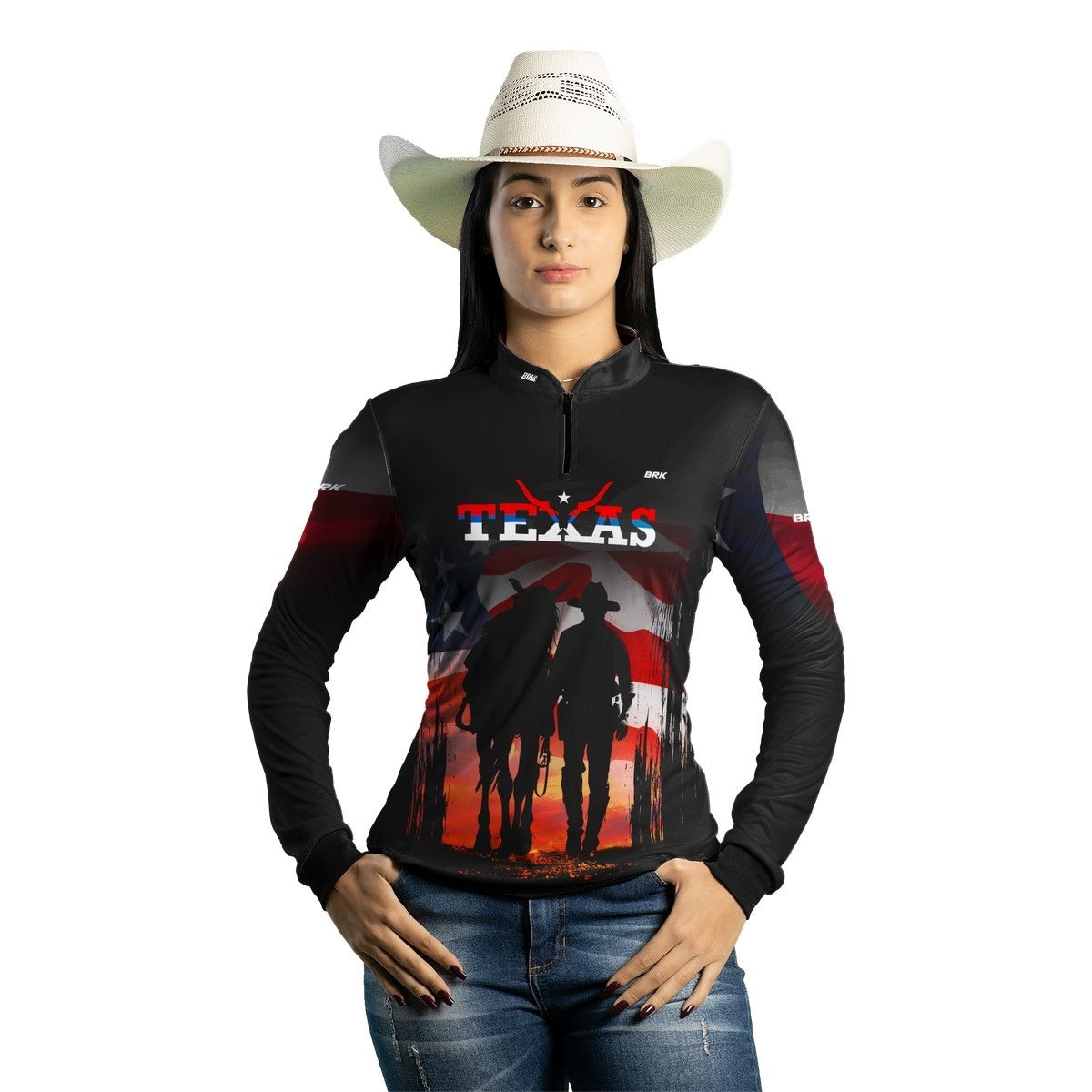 Camisa Feminina Agro Brk Texano com Proteção Solar UV50+ - Brk Agro