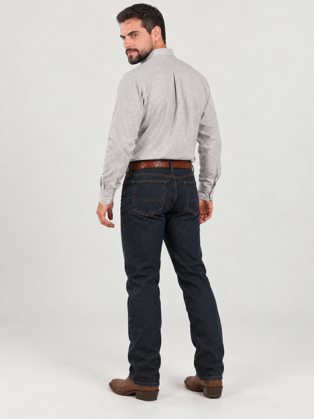 Camisa Xadrez Farm Bege - Manga Longa