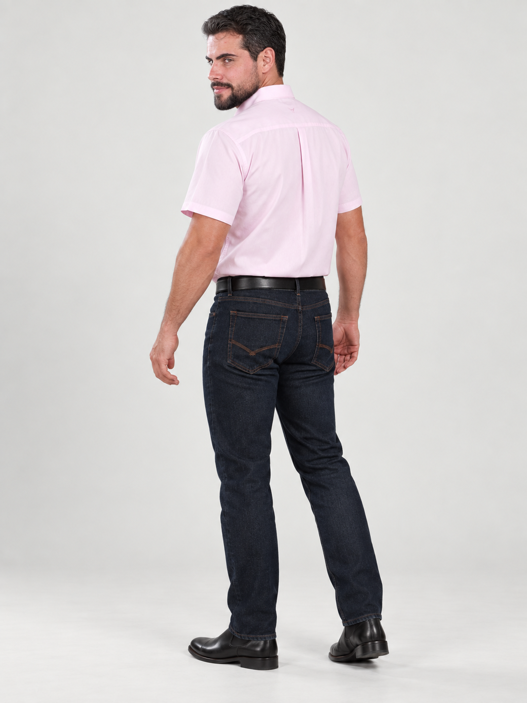 Camisa Lisa Classic Rosa Bebe - Manga Curta