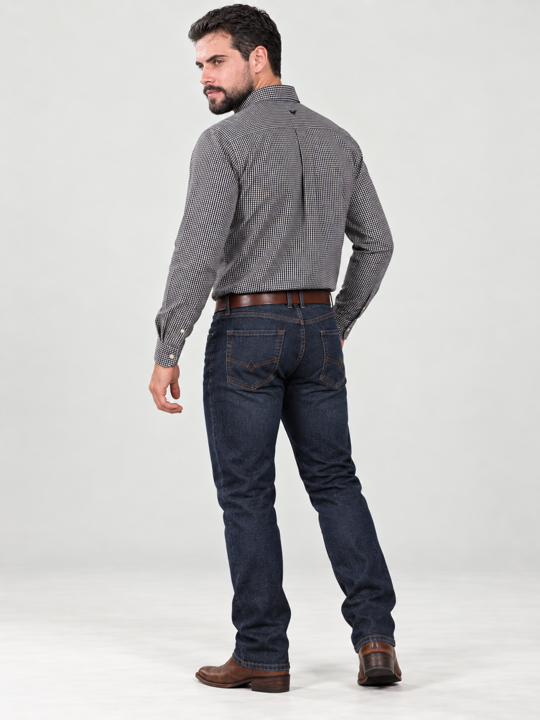 Camisa Xadrez Farm Preto/Branco - Manga Longa