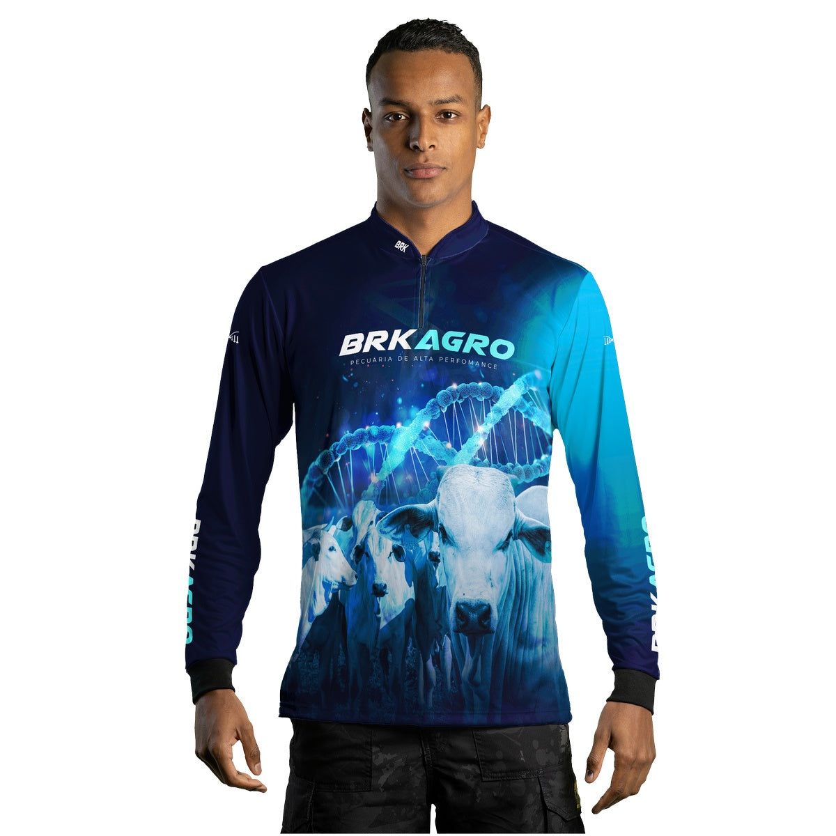 Camisa Agro Brk Pecuária Melhoramento Genético com UV50+ - BRK AGRO