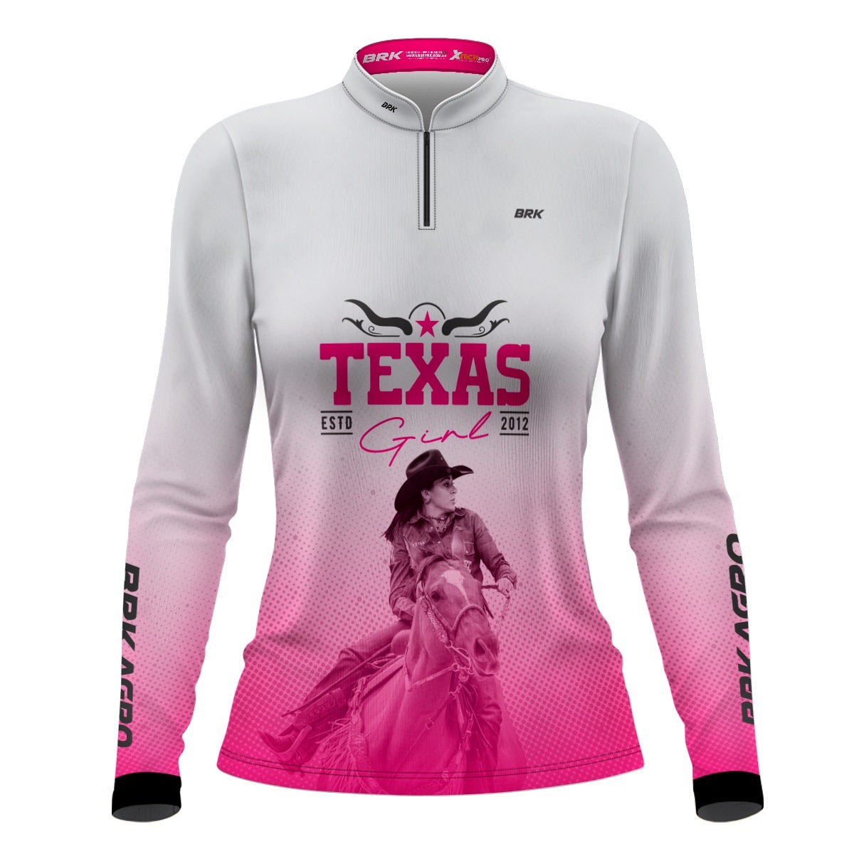 Camisa Agro Brk Feminina Texas Girl Branca com Proteção com Proteção Solar UV50+ - BRK AGRO