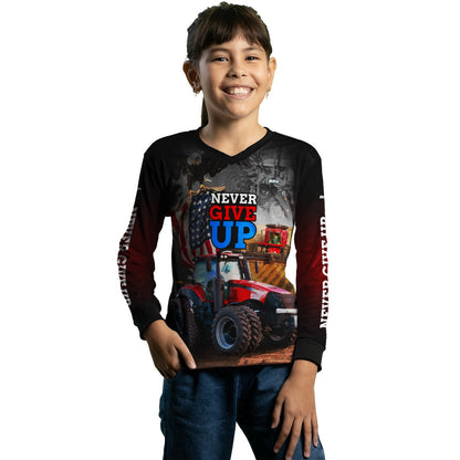 Camisa Agro Brk Vermelho EUA Never Give Up com Proteção Solar UV50+ - Brk Agro