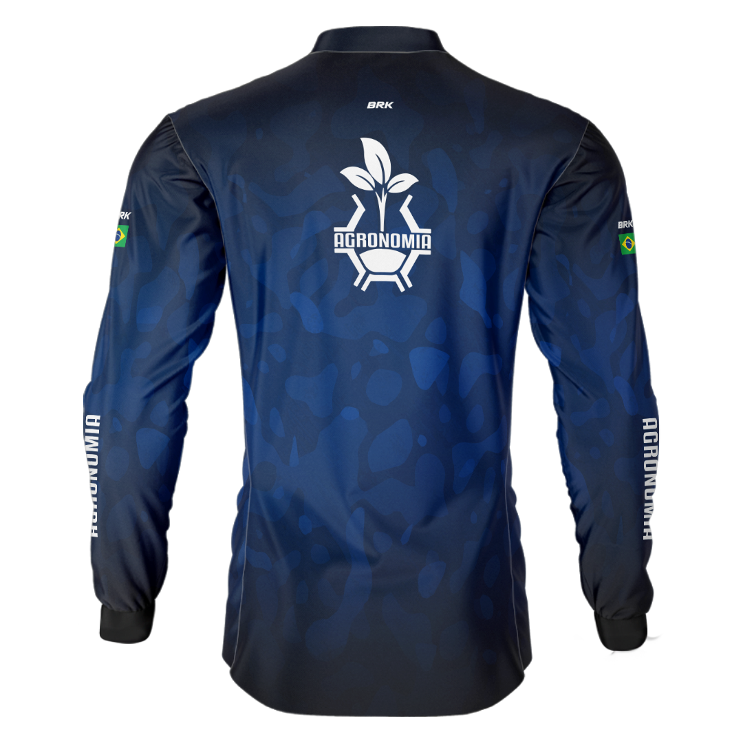 Camisa Agro Brk Azul Símbolo Agronomia com UV50+ - Brk Agro