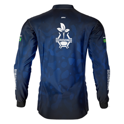 Camisa Agro Brk Azul Símbolo Agronomia com UV50+ - Brk Agro