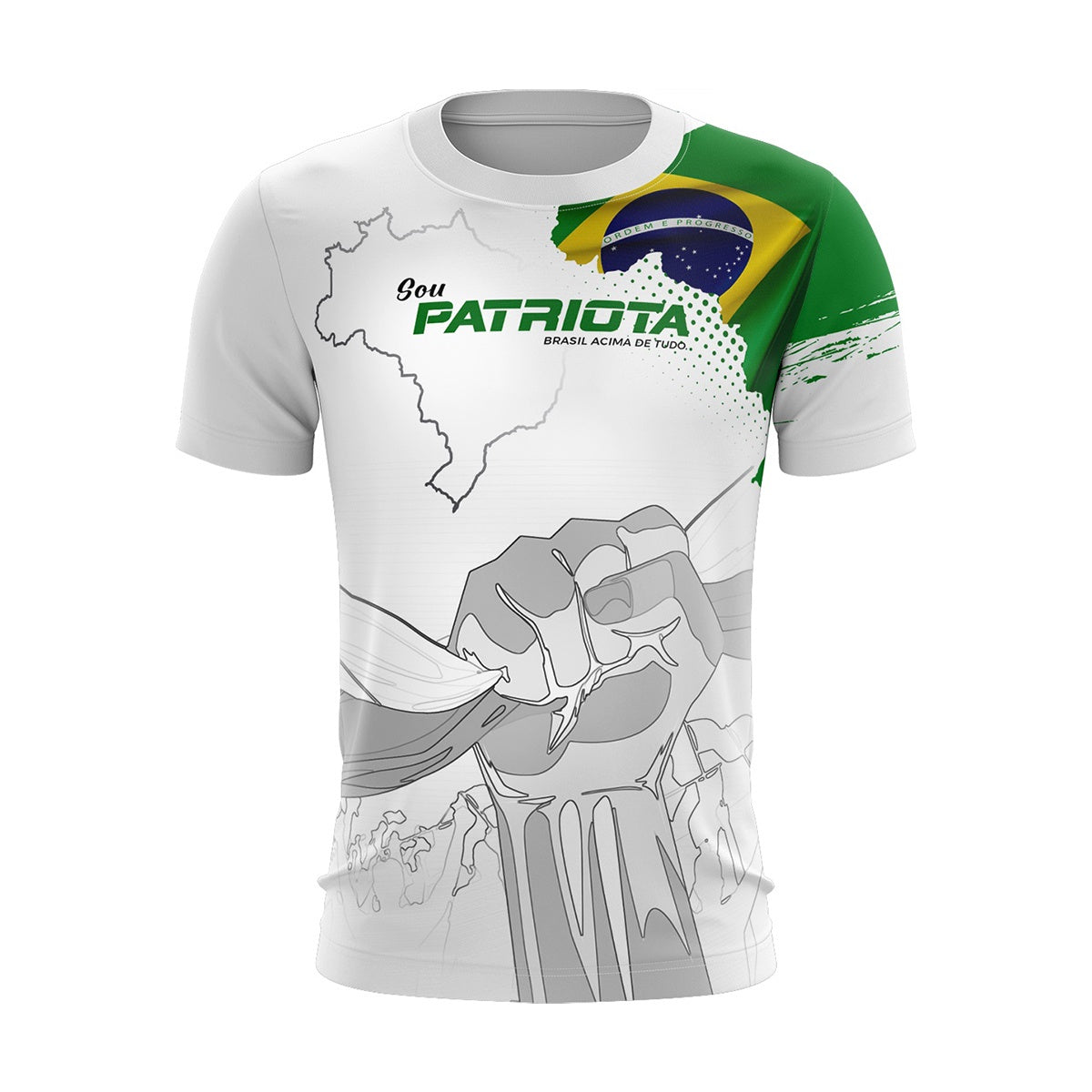 Camiseta Agro Brk Patriota Branca com Proteção Solar UV50+ - Brk Agro