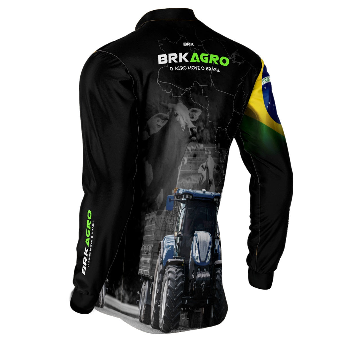 Camisa Agro Brk O Agro Move o Brasil com UV50+ - Brk Agro
