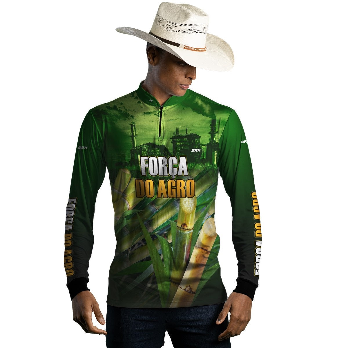 Camisa Agro Brk A Força do Agro Produtor de Cana com Proteção Solar UV50+ - Brk Agro