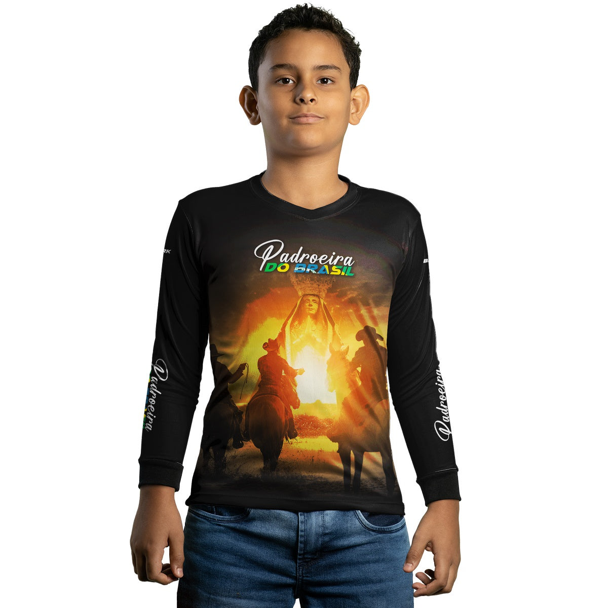 Camisa Infantil Agro Brk Padroeira do Brasil com Proteção Solar UV50+ - Brk Agro