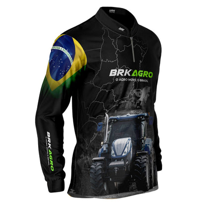 Camisa Agro Brk O Agro Move o Brasil com UV50+ - Brk Agro