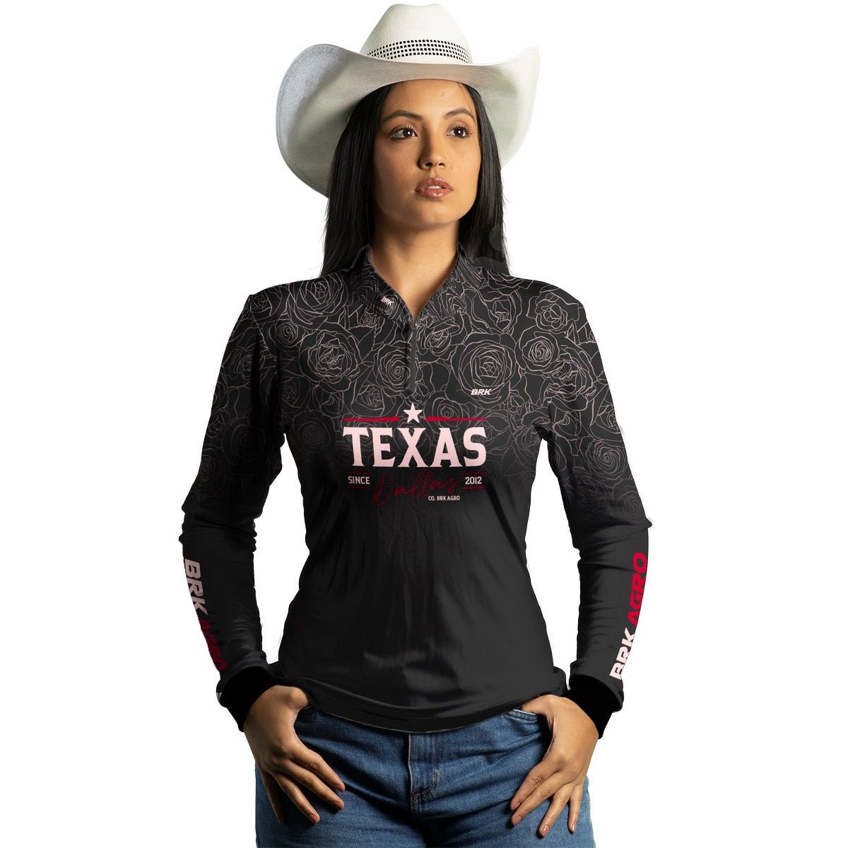 Camisa Agro Brk Feminina Texas Dallas Escura com Proteção com Proteção Solar UV50+ - BRK AGRO
