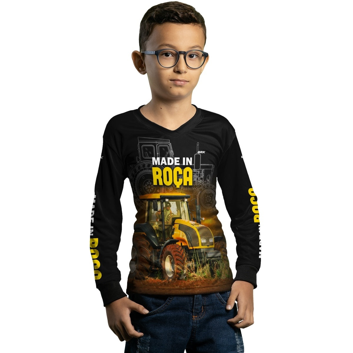 Camisa Agro Brk Made in Roça Trator Amarelo com Proteção Solar UV50+ - BRK AGRO