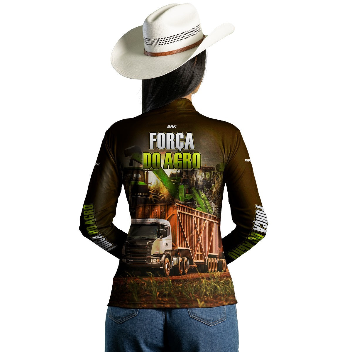Camisa Agro Brk A Força do Agro Caminhão Colheita de Cana com Proteção Solar UV50+ - Brk Agro