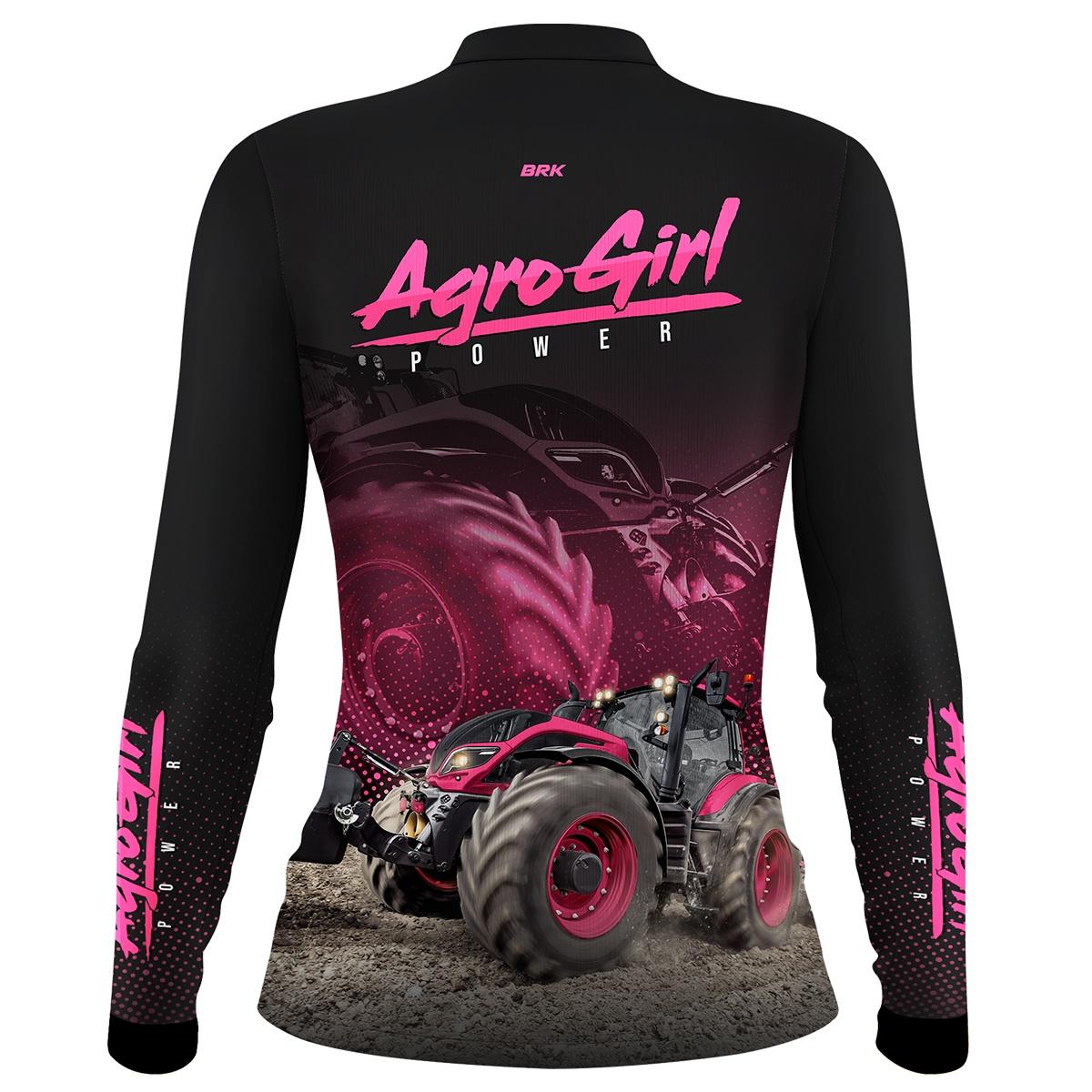 Camisa Agro Brk Agro Girl Power Rosa com Proteção Solar UV50+ - Brk Agro