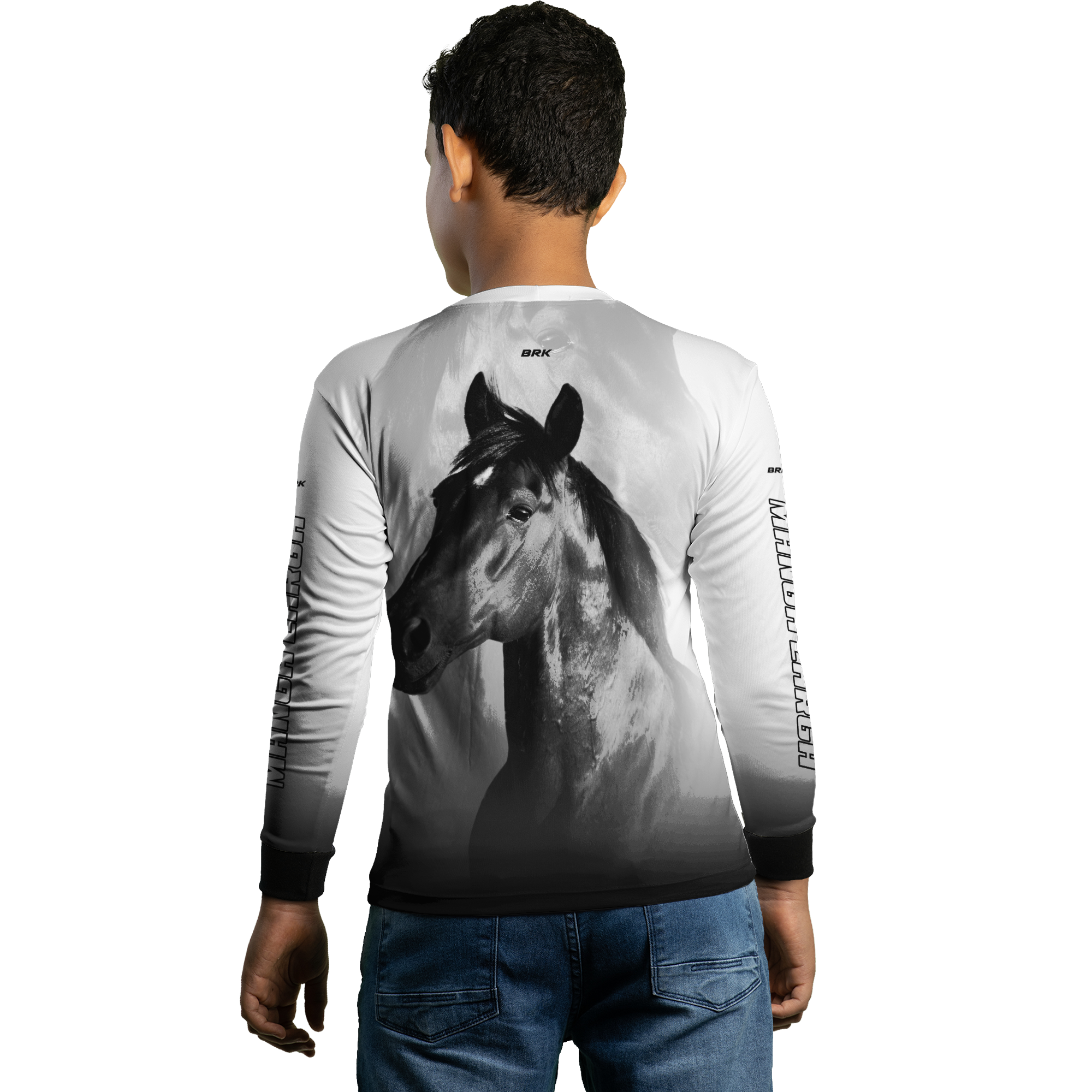Camisa Agro Brk Cavalo Mangalarga Branca com UV50+ - BRK AGRO