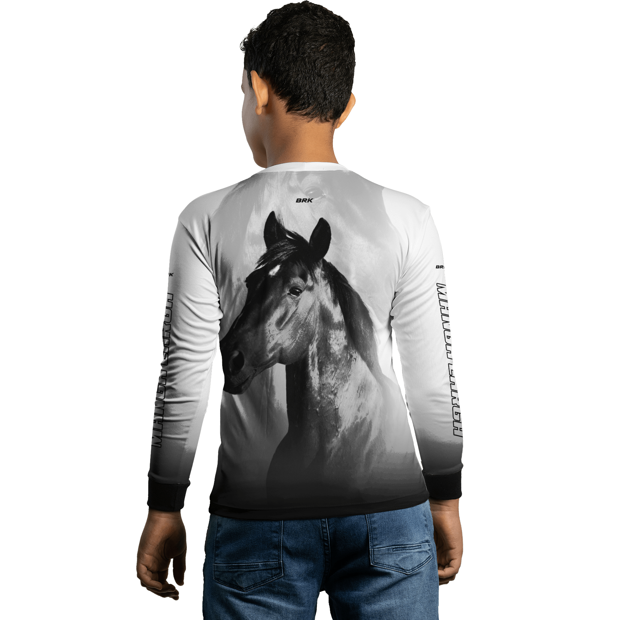 Camisa Agro Brk Cavalo Mangalarga Branca com UV50+ - BRK AGRO