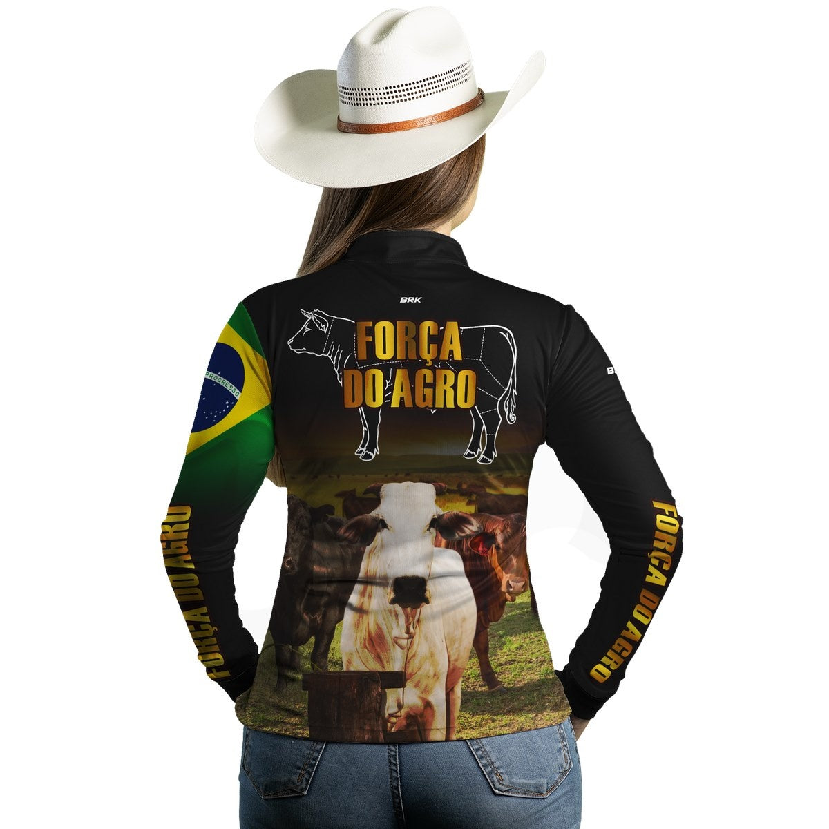 Camisa Agro Brk Força do Agro Carne Bovina com Proteção Solar UV50+ - BRK AGRO