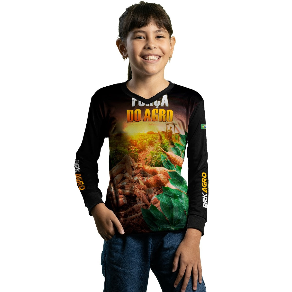 Camisa Agro Brk A Força do Agro Produtor de Mandioca com Proteção Solar UV50+ - Brk Agro