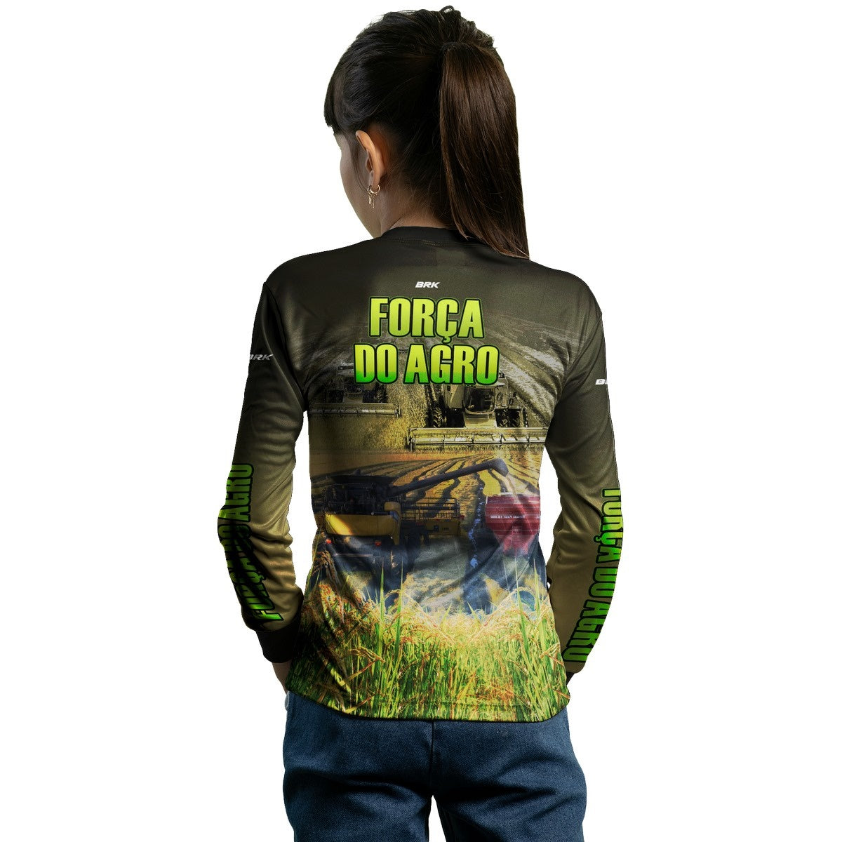 Camisa Agro Brk A Força do Agro Produtor de Arroz com Proteção Solar UV50+ - Brk Agro