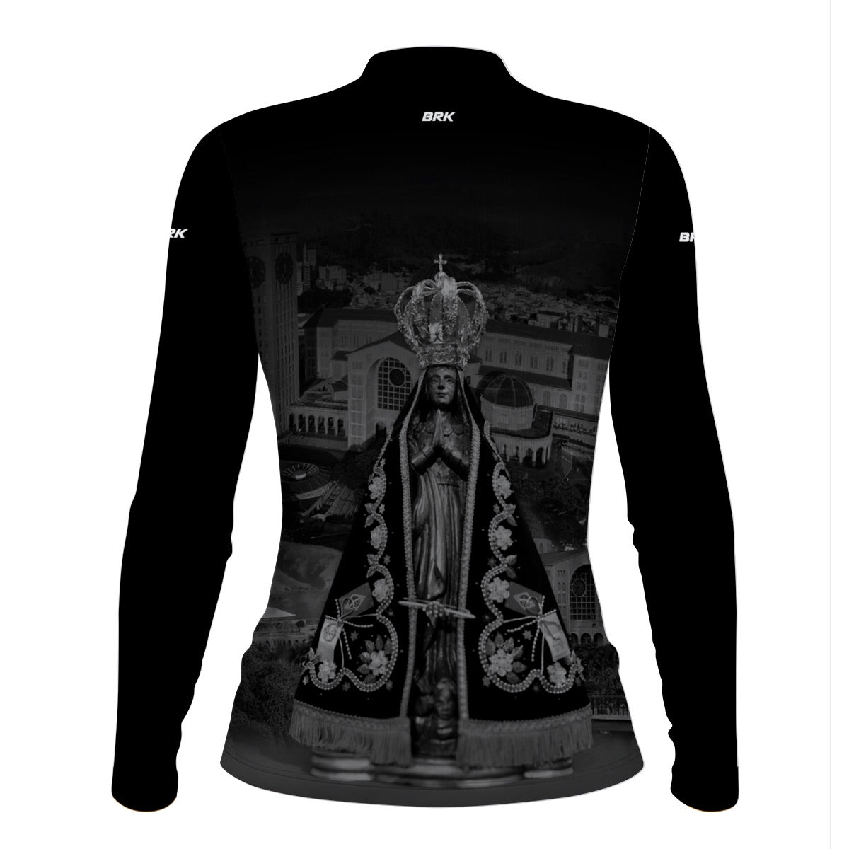 Camisa Feminina Agro Brk Preta Nossa Senhora Aparecida com Proteção Solar UV50+ - Brk Agro