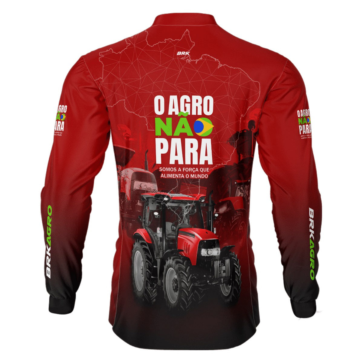 Camisa Agro Brk O Agro Não Para Vermelha com UV50+ - BRK AGRO