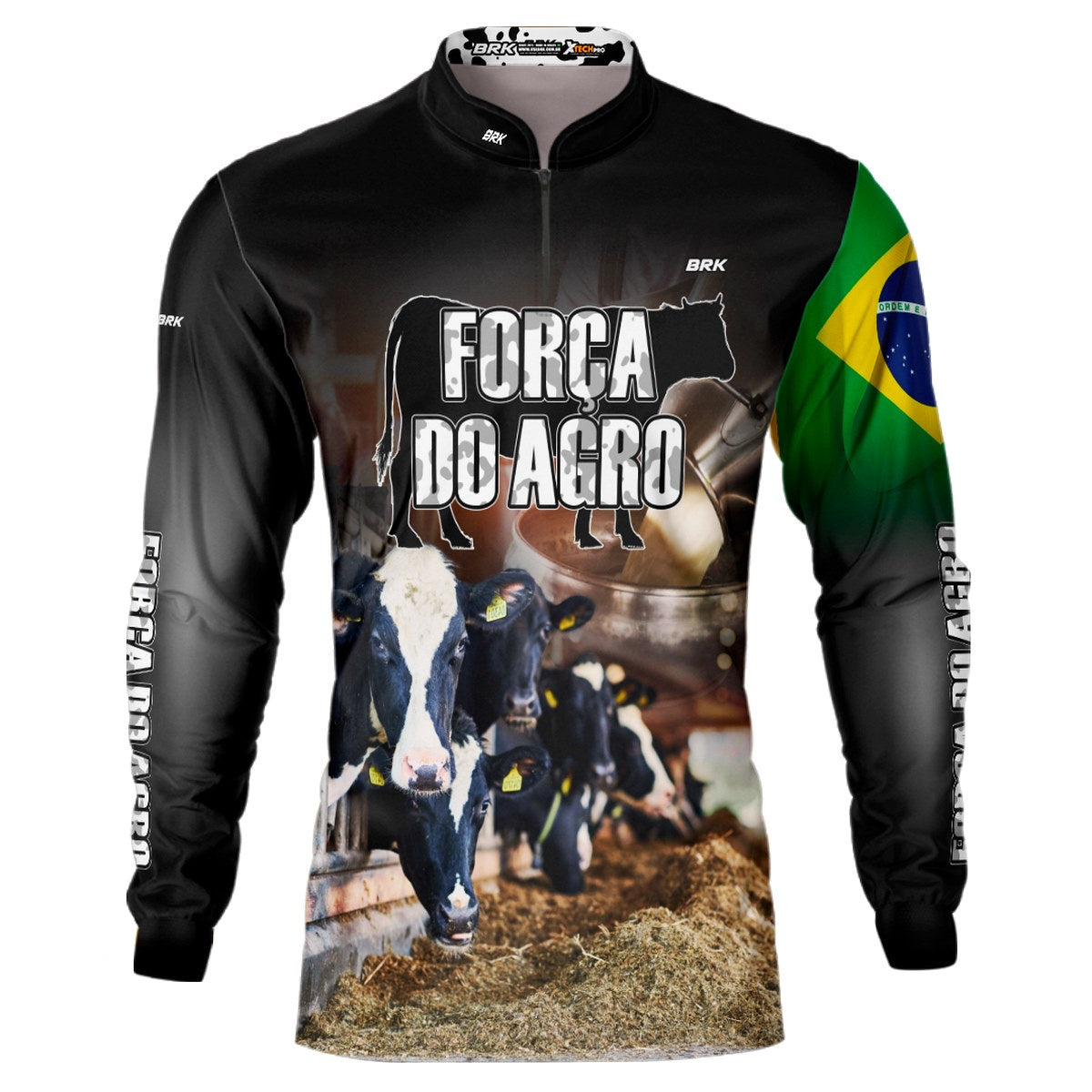 Camisa Agro Brk Produtor de Leite com Proteção Solar UV50+ - Brk Agro