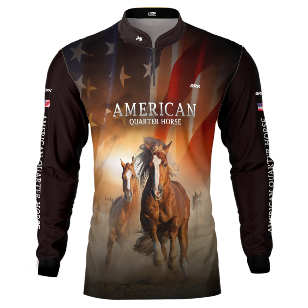 Camisa Agro Brk Quarto de Milha Preta Proteção Solar UV50+ - BRK AGRO