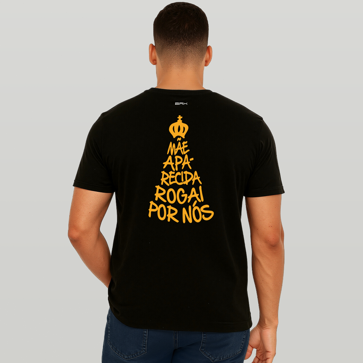 Camiseta Agro Brk Mãe Aparecida Rogai por Nós com Algodão Premium