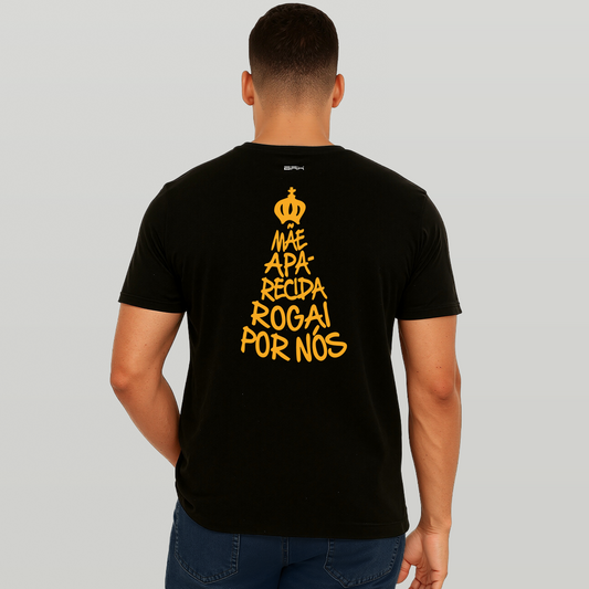 Camiseta Agro Brk Mãe Aparecida Rogai por Nós com Algodão Premium