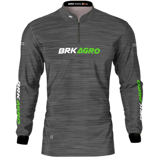 Camisa Agro Brk Mescla Cinza com Proteção Solar UV50+ Envio Imediato - Brk Agro