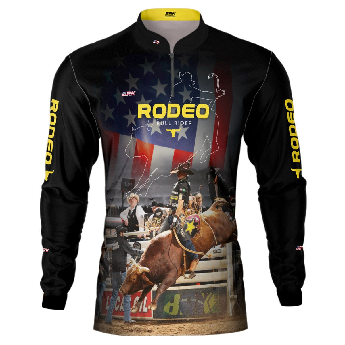 Camisa Agro Brk Preto Rodeio USA 2 com Proteção Solar UV50+ - BRK AGRO