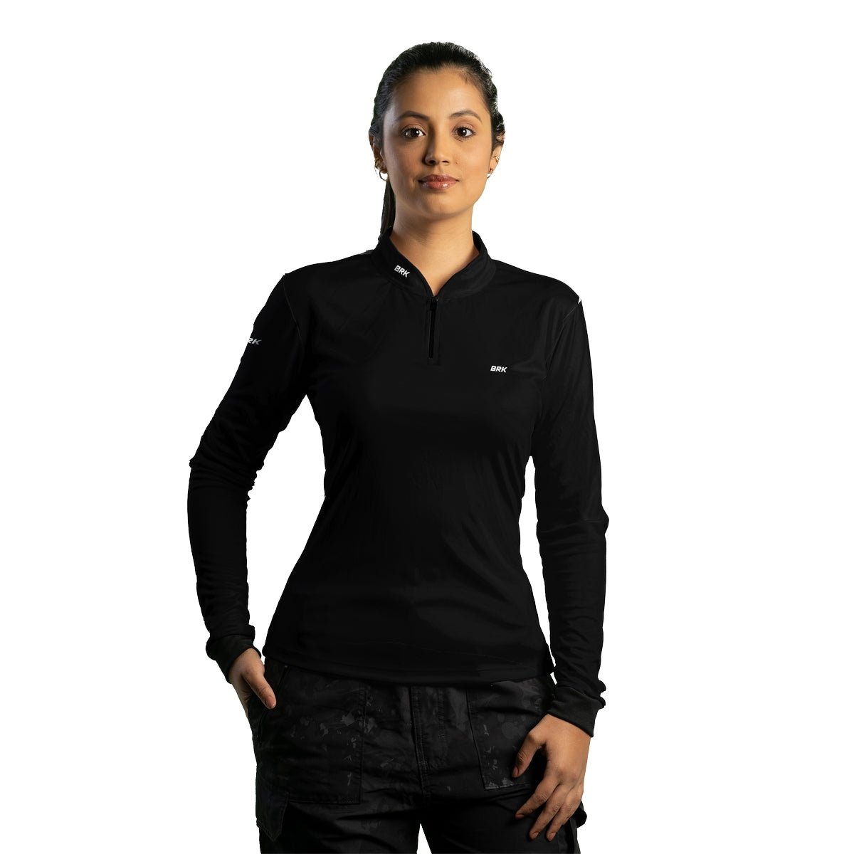Camisa Feminina Brk Basica Preta com Proteção Uv50+ - Tamanho: P